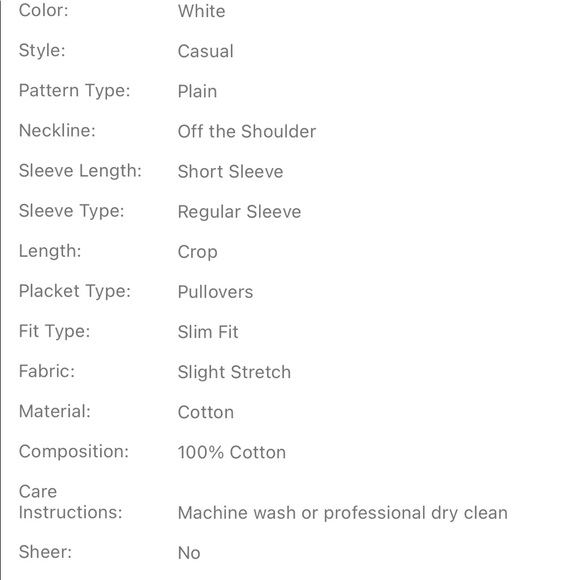 shein plain white off shoulder - Picture 3 of 6